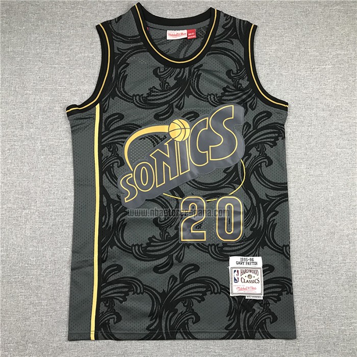 Camiseta Seattle SuperSonics Gary Payton NO 20 Historic Retro Negro